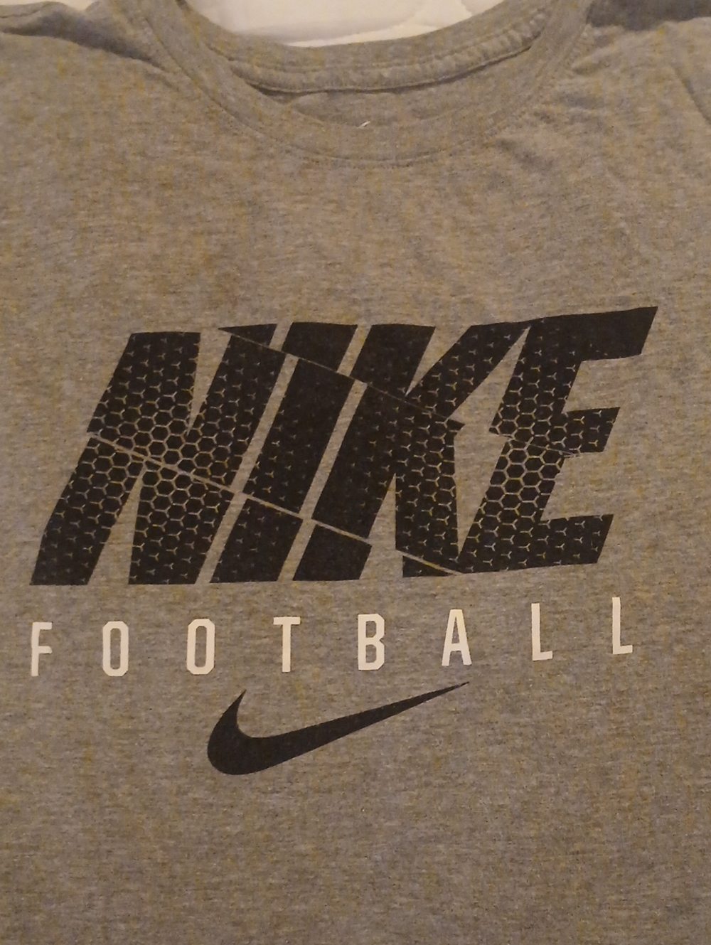 Nike Gray Tee with Black Graphic Football Logo